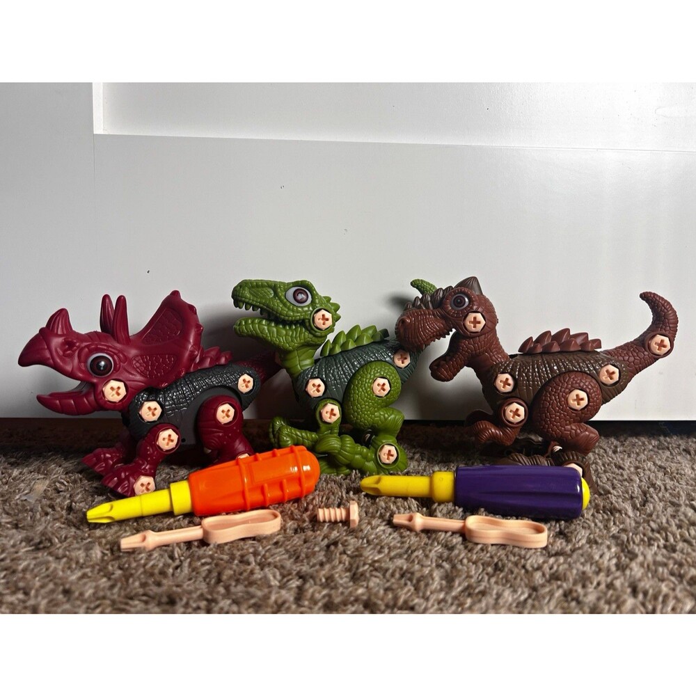 Take Apart Dinosaur Toys 3pc STEM Building Set Screwdrivers T-Rex